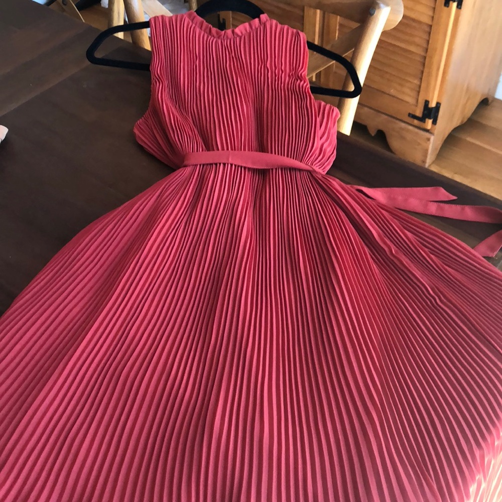 NWT burnt orange/red pleated dress